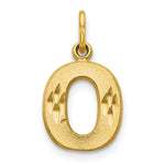 10k Satin Diamond-cut Block Initial O Charm