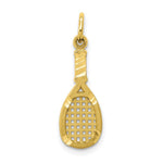 10k Solid Diamond-cut Racquetball Racquet Charm