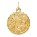 10k Solid Satin Polished Baptism Disc Pendant
