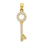 10k CZ Key Pendant