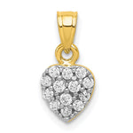 10k CZ Cluster Small Heart Charm