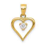 10k CZ Heart Charm