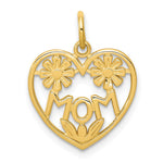 10K MOM in Heart with Flowers Charm