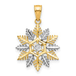 10K and White Rhodium Snowflake Charm
