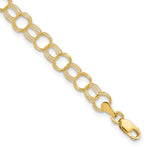 10k Solid Triple Link Charm Bracelet