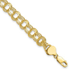 10k Solid Diamond-cut Triple Link Charm Bracelet