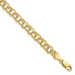 10k Solid Diamond-cut Double Link Charm Bracelet