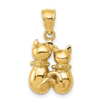 10K Two Cats Pendant
