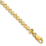 10k Diamond-cut Heart Bracelet