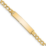 10k Polished Semi-Solid Chain/Solid Plate Curb Link 33x Plate ID Bracelet