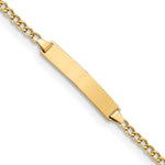 10k Polished Semi-Solid Chain/Solid Plate Cuban Link 23x Plate ID Bracelet