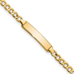 10k Polished Semi-Solid Chain/Solid Plate Cuban Link 23.5x Plate ID Bracelet