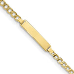 10k Polished Semi-Solid Chain/Solid Plate Cuban Link 20x Plate ID Bracelet