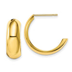 10k Polished J-Hoop Earrings