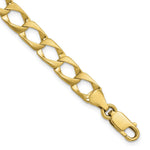 10k Satin and Diamond-cut Fancy Link Bracelet
