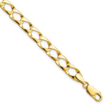 10k Satin & Diamond-cut Fancy Link Bracelet