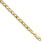 10k Fancy Polished and Textured Curb Link Bracelet