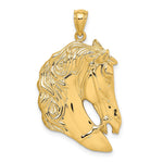 10K Large Horse Head with Long Mane Charm