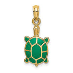 10K with Green Enamel Tortoise Charm