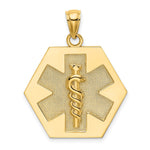10k Medical Symbol 22x Hexagon Disc Pendant