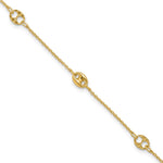 10K Polished and Textured Fancy Plus ext. Anklet