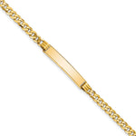 10k Polished Solid Chain/Solid Plate Curb Link 25x Plate ID Bracelet