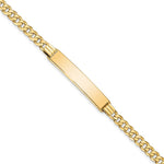10k Polished Solid Chain/Solid Plate Curb Link 33x Plate ID Bracelet