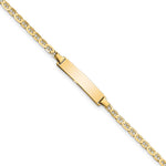 10k Polished Solid Chain/Solid Plate Flat Anchor Link 22x Plate ID Bracelet