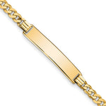 10k Polished Solid Chain/Solid Plate Flat Curb Link 27x Plate ID Bracelet