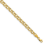 10k Lite Hollow Diamond-cut Double Link Charm Bracelet