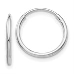 10K White Gold Endless Hoop Earrings