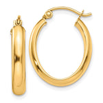10k Polished Oval Hoop Earrings