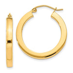 10k Polished Square Hoop Earrings