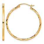 10K 1.5x Diamond Cut Hoop Earrings