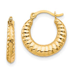 10K Scalloped Hollow Hoop Earrings
