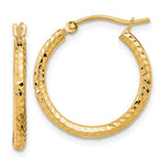 10k Diamond-cut Round Tube Hoop Earrings