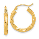 10k Polished Twisted Hoop Earrings