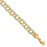 10k Solid Diamond-cut Triple Link Charm Bracelet