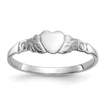 10k White Gold Heart Size 4.5 Baby / Childs Ring