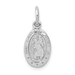 10K White Gold Small Oval St. Christopher Medal Pendant
