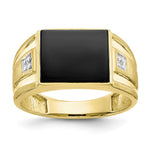 IB Goodman 10k Mens Diamond and 12x Black Onyx Ring