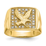 IB Goodman 10k and White Rhodium Mens 1/8 carat Diamond Eagle Ring