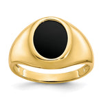 IB Goodman 10k Mens 12x Oval Onyx Ring