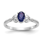 10k White Gold 6x Oval September/ Sapphire and Diamond Size 7 Ring