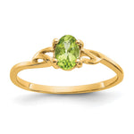 10k Polished 6x Oval Genuine August/ Peridot Birthstone Size 7 Ring