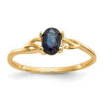 10k Polished 6x Oval Genuine September/ Sapphire Birthstone Size 7 Ring