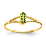 10k Polished 6x Marquise Genuine August/ Peridot Birthstone Size 7 Ring