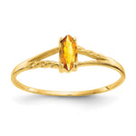 10k Polished 6x Marquise Genuine November/ Citrine Birthstone Size 7 Ring