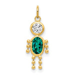 10k May Boy Green Imitation Birthstone Charm
