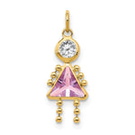 10k June Girl Lavender Imitation Birthstone Charm